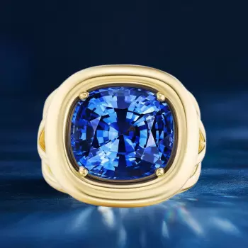 7.5ct Cushion Cut Blue Sapphire Modern Cocktail Ring