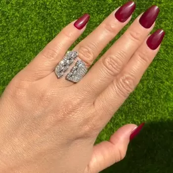 4ctw Marquise Cut Asymmetric Vintage Cocktail Ring