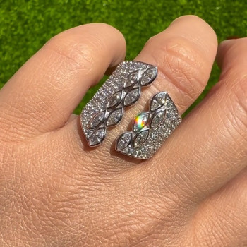 4ctw Marquise Cut Asymmetric Vintage Cocktail Ring