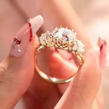 7ctw Cushion Cut Vintage Filigree Three Stone Engagement Ring