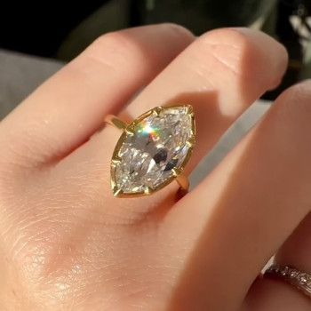 3.8ct Marquise Cut Simple Vintage Engagement Ring