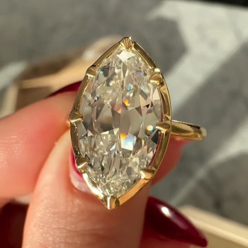 3.8ct Marquise Cut Simple Vintage Engagement Ring