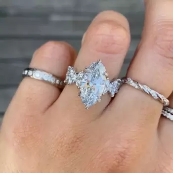 3.8ct Marquise Cut Nature-inspired Vintage Engagement Ring
