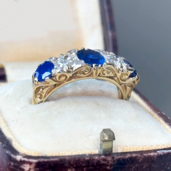 7ctw Oval Cut Vintage Five Stone Engagement Ring