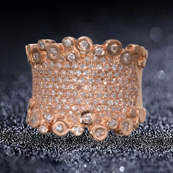 4ctw Round Cut Bezel-set Cluster Firework Cocktail Ring