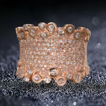 4ctw Round Cut Bezel-set Cluster Firework Cocktail Ring