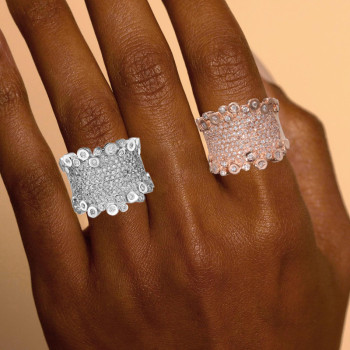 4ctw Round Cut Bezel-set Cluster Firework Cocktail Ring