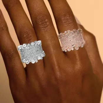 4ctw Round Cut Bezel-set Cluster Firework Cocktail Ring
