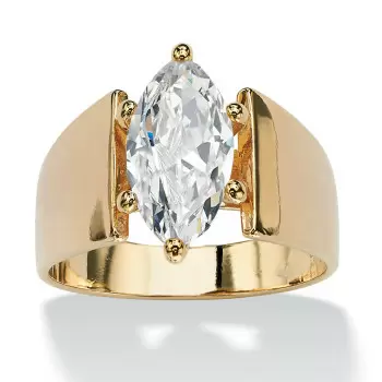 2.5ct Marquise Cut White Sapphire Simple Classic Engagement Ring
