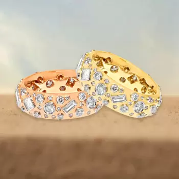 4ctw Multi-cut White Sapphire Two Tone Cigar Band