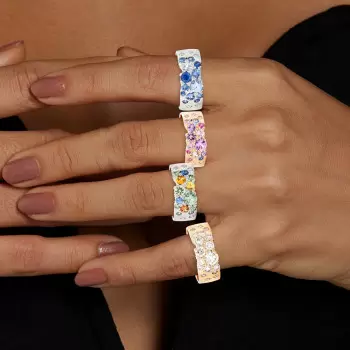 2ctw Multicolor Sapphrie Scattered Starry Ring