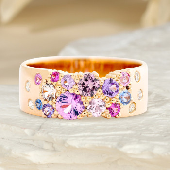 2ctw Multicolor Sapphrie Scattered Starry Ring