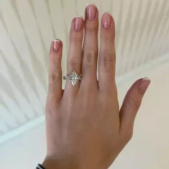 2.5ct Marquise Cut Cluster Gold Tone Engagement Ring