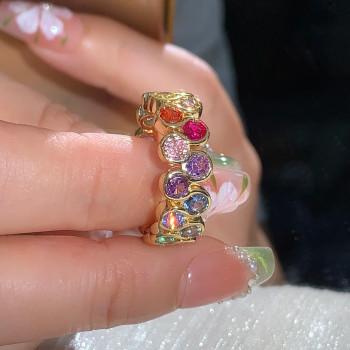 8ctw Round Cut Multicolor Sapphire Rainbow Eternity Ring