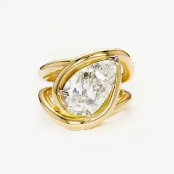 4.2ct Pear Cut Intertwined Split Shank Engagement Ring