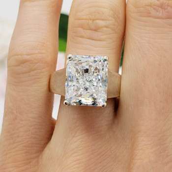 5ct Radiant Cut Matte Cigar Band Classic Engagement Ring