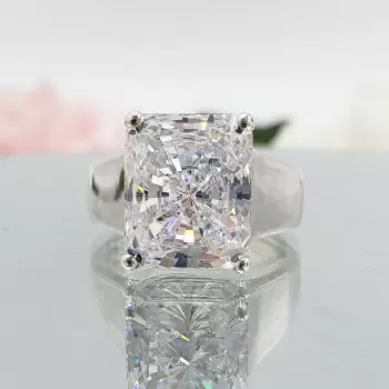 5ct Radiant Cut Matte Cigar Band Classic Engagement Ring