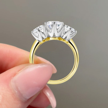 5ctw Oval Cut Two Tone Vintage Engagement Ring