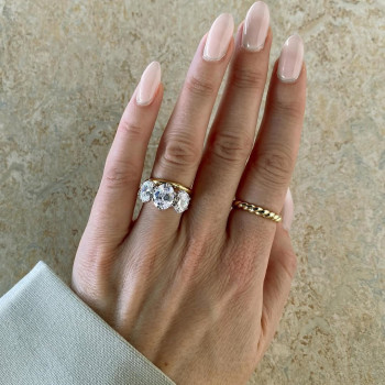 5ctw Oval Cut Two Tone Vintage Engagement Ring
