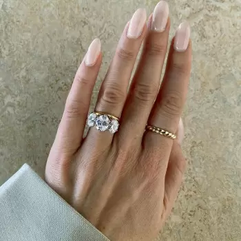 5ctw Oval Cut Two Tone Vintage Engagement Ring