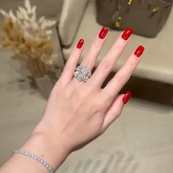 5.5ct Radiant Cut Three-pieces Crown Wedding Ring Set