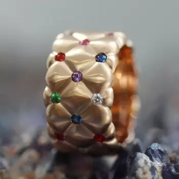 2ctw Round Cut Multicolor Sapphire Wide Cocktail Ring