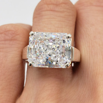 5ct East-West Radiant Cut White Sapphire Classic Engagement Ring