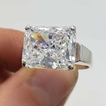 5ct East-West Radiant Cut White Sapphire Classic Engagement Ring