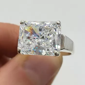 5ct East-West Radiant Cut White Sapphire Classic Engagement Ring