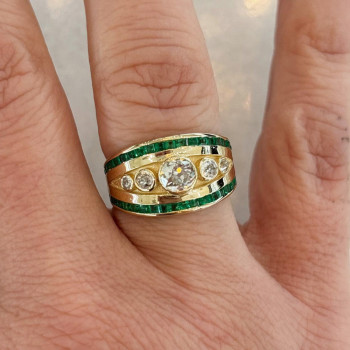 2.5ctw Round Cut Vintage Five Stone Engagement Ring