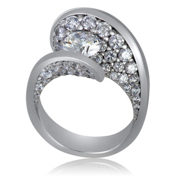 1.2ct Round Cut Curved Modern Engagement Ring