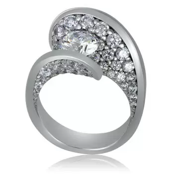 1.2ct Round Cut Curved Modern Engagement Ring
