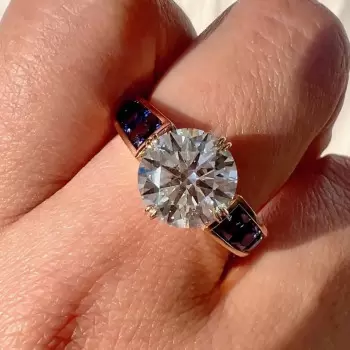 3ct Round Cut White Sapphire Art-deco Engagement Ring