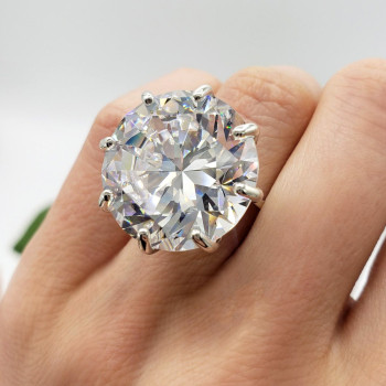 20ct Huge Round Cut Eight Prong Solitaire Engagement Ring