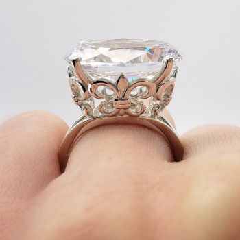 12.8ct East-west Oval Cut Solitaire Engagement Ring