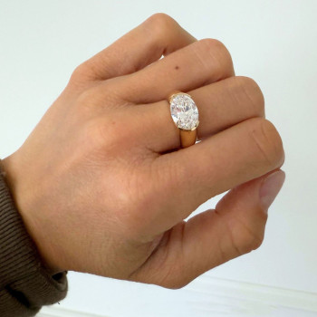 5.8ct East-west Oval Cut Classic Dome Engagement Ring