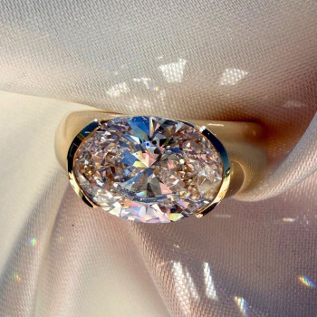 5.8ct East-west Oval Cut Classic Dome Engagement Ring