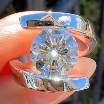 3ct Round Cut White Sapphire Bypass Engagement Ring