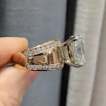 5.8ct Oval Cut Rose Gold Tone Chunky Engagement Ring