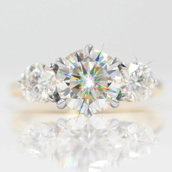 6.5ctw Round Cut Two Tone Three-stone Engagement Ring