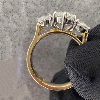 6.5ctw Round Cut Two Tone Three-stone Engagement Ring
