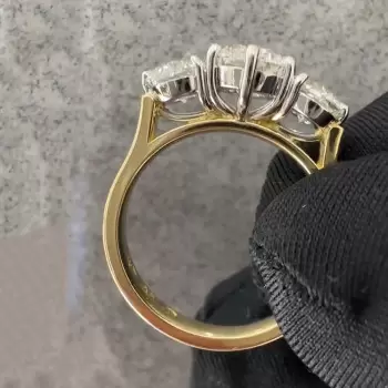 6.5ctw Round Cut Two Tone Three-stone Engagement Ring