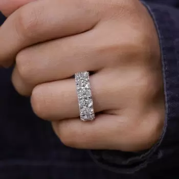 7ctw Oval Cut White Sapphire Three-side Classic Eternity Ring