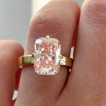 5ct Radiant Cut Paparacha Sapphire Engagement Ring