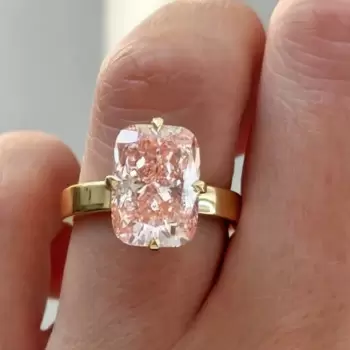 5ct Radiant Cut Paparacha Sapphire Engagement Ring