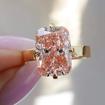 5ct Radiant Cut Paparacha Sapphire Engagement Ring