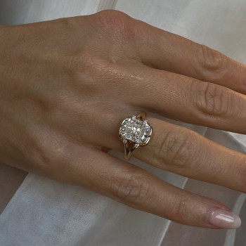 5ct Cushion Cut White Sapphire Modern Engagement Ring
