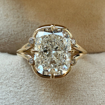 5ct Cushion Cut White Sapphire Modern Engagement Ring