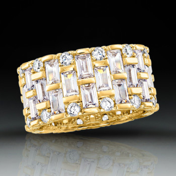 8ctw Baguette and Round Cut Unisex Eternity Ring