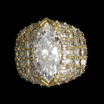 16ctw Marquise & Asscher Cut Allover-setting Unisex Ring
